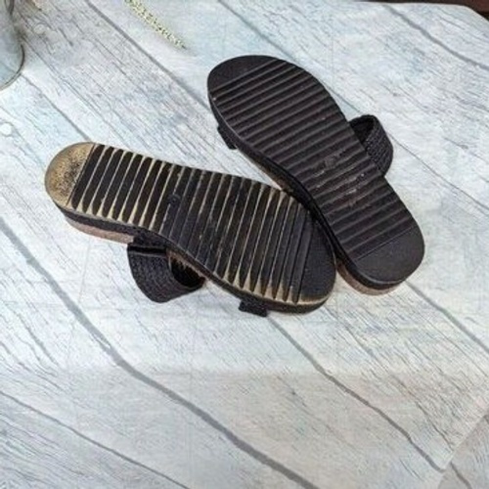Coastal Boho BP Tenley Cork Platform Sandals Black Double Strap‎ Women's 8 - Picture 8 of 8